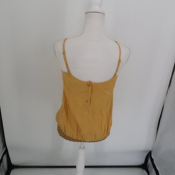 Mine Yellow Tank Top Embroidered Details Size Medium - Picture 8 of 9